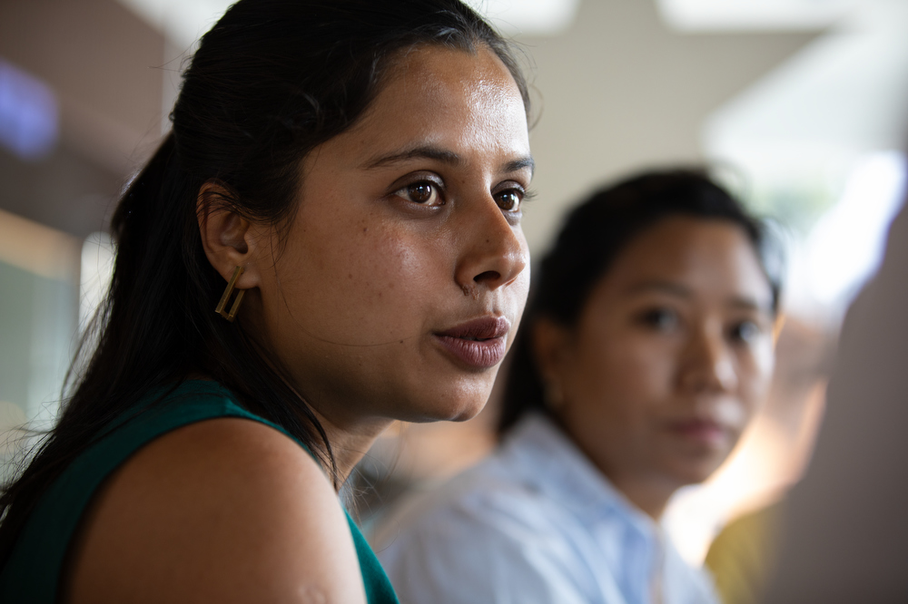 Shraddha Verma, an orphan and anti-trafficking activist, during a meeting in Shakti Samuha. 